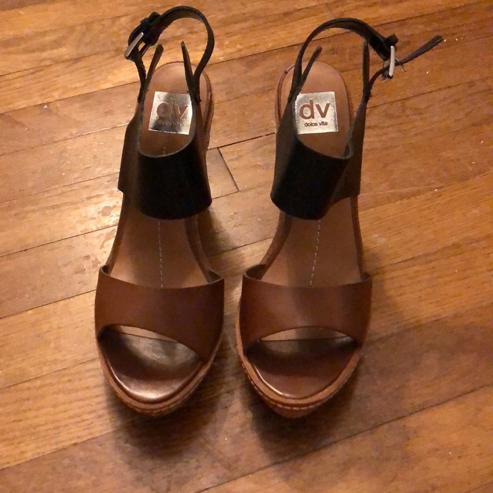 Dolce Vita Black/Brown cork heels